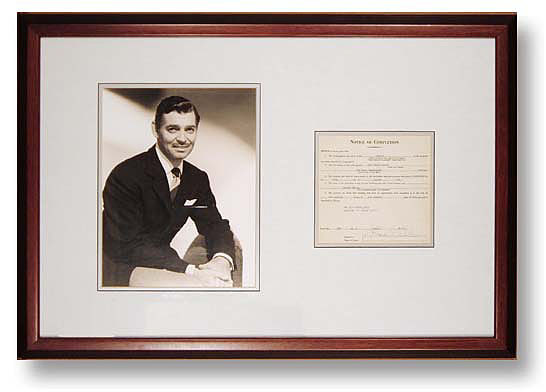 Clark Gable With Signed Document 