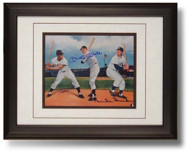 Vintage Photo signed by Mickey Mantle, Duke Snider & Willie Mays