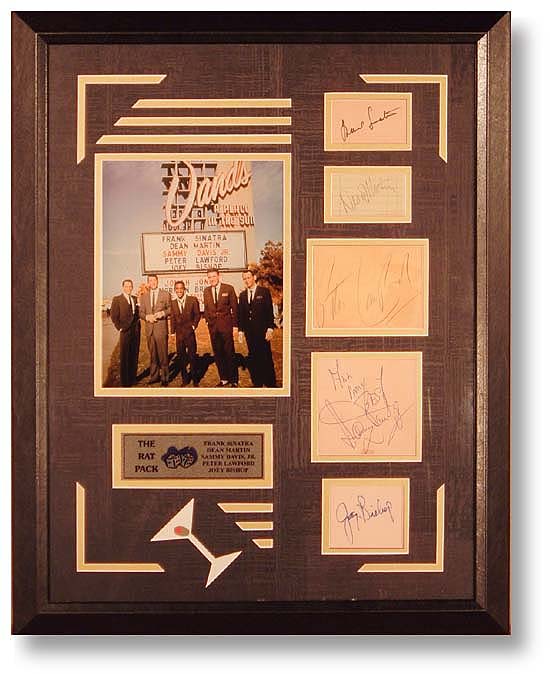 "The Rat Pack"With Signatures Of Frank Sinatra, Dean Martin, Sammy Davis Jr, Peter Lawford & Joey Bishop