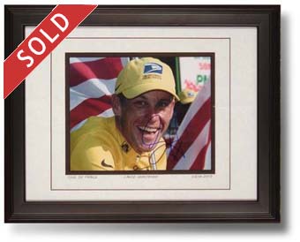 Photograph Of Lance Armstrong Tour De France Signed By Lance Armstrong